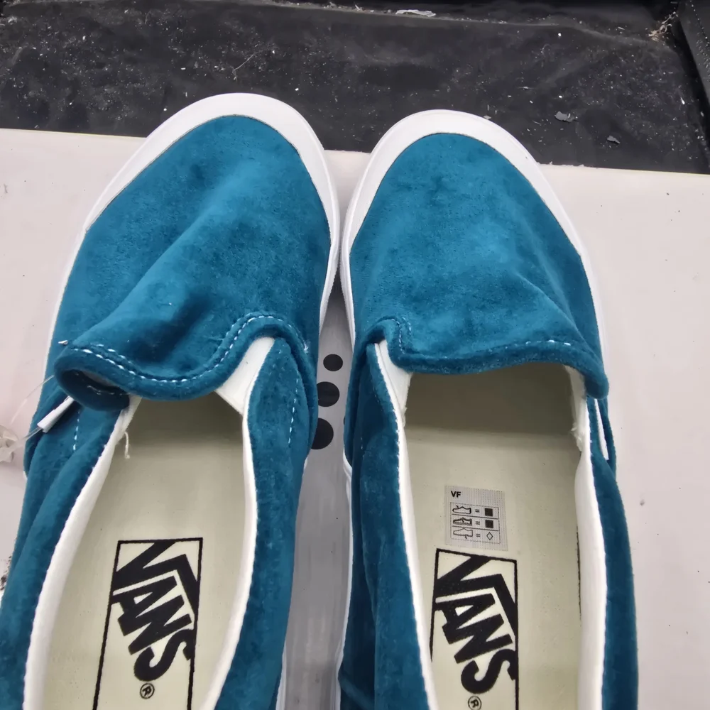 Vans Blue‎ and White Classic Slip-On Shoes